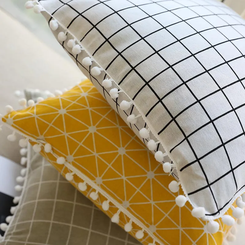Geometric Decorative Pillowcases Square Throw Pillow Case Striped kussensloop Cover Cotton Waist Sofa Bedroom Home Decor Hot | Дом и сад