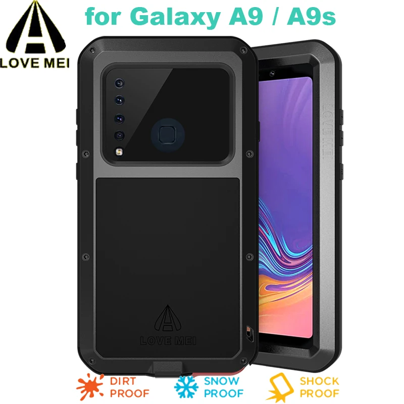 

A9 S Love Mei Powerful Case For Samsung Galaxy A9 A9s Luxury Aluminum Metal Armor Case Life Waterproof Shockproof Cover+glass