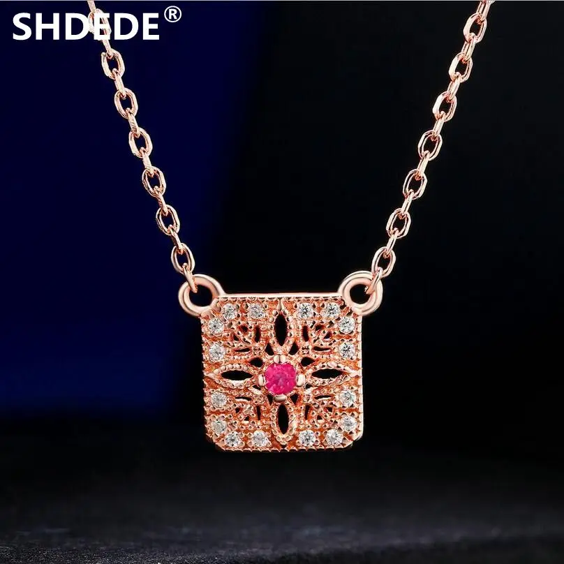 SHDEDE 925 Чистое серебро орнамент оптовая продажа женское ожерелье с кулоном