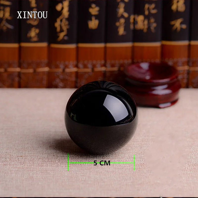 XINTOU черный обсидиан гадание хрустальный шар 5 см АЗИАТСКИЙ КВАРЦ фэн-шуй стеклянные шарики Сфера Шар Драгоценный Камень счастливый шар
