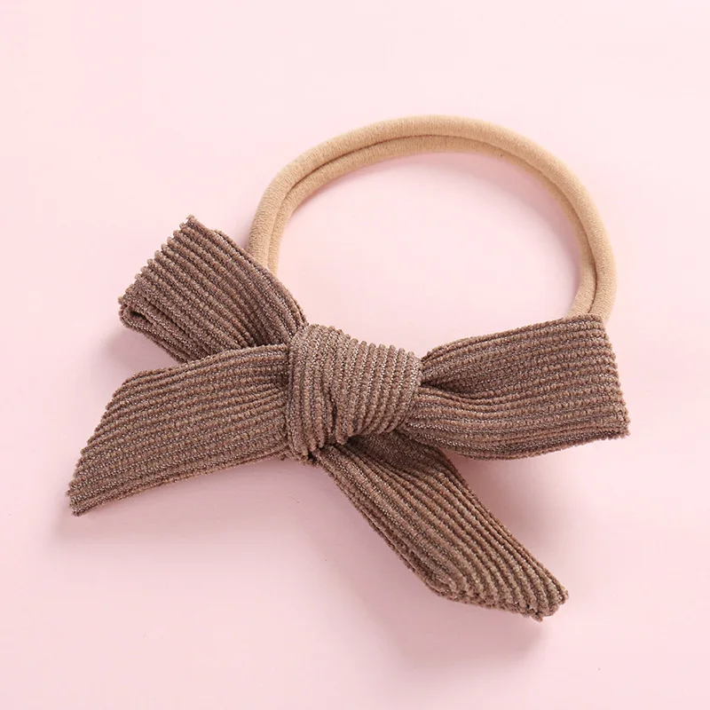 140 шт./лот ручная работа тканевая повязка на голову с бантом Вельветовая