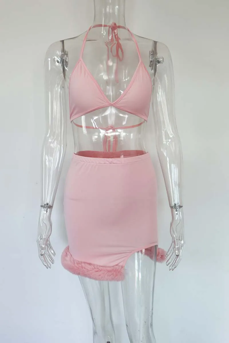 Beyprern Kylie Jenner, сексуальный сетчатый комплект с перьями Tirm, милый сетчатый укороченный топ и комплект с высокой талией, праздничная одежда