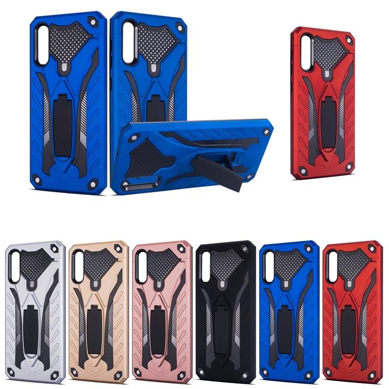 For Samsung Galaxy A50 Luxury Shockproof Rubber Armor Hybrid Silicone Cover Case Coque Fundas Soft TPU + PC Hard Stand | Мобильные