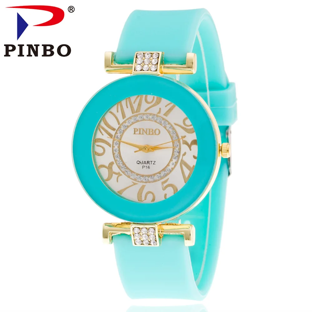 

Hot Sales Candy Color Silicone Watches Women Ladies Crystal Dress Quartz Wrist Watch Relogio Feminino