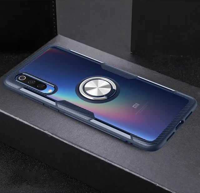 blue silver Xiaomi mi 9 чехол, мягкий силиконовый бампер, прозрачная задняя крышка для xiaomi mi 9, магнитный автомобильный держатель, кольцо для xiaomi mi 9 SE чехол s m9 - Цвет: blue silver