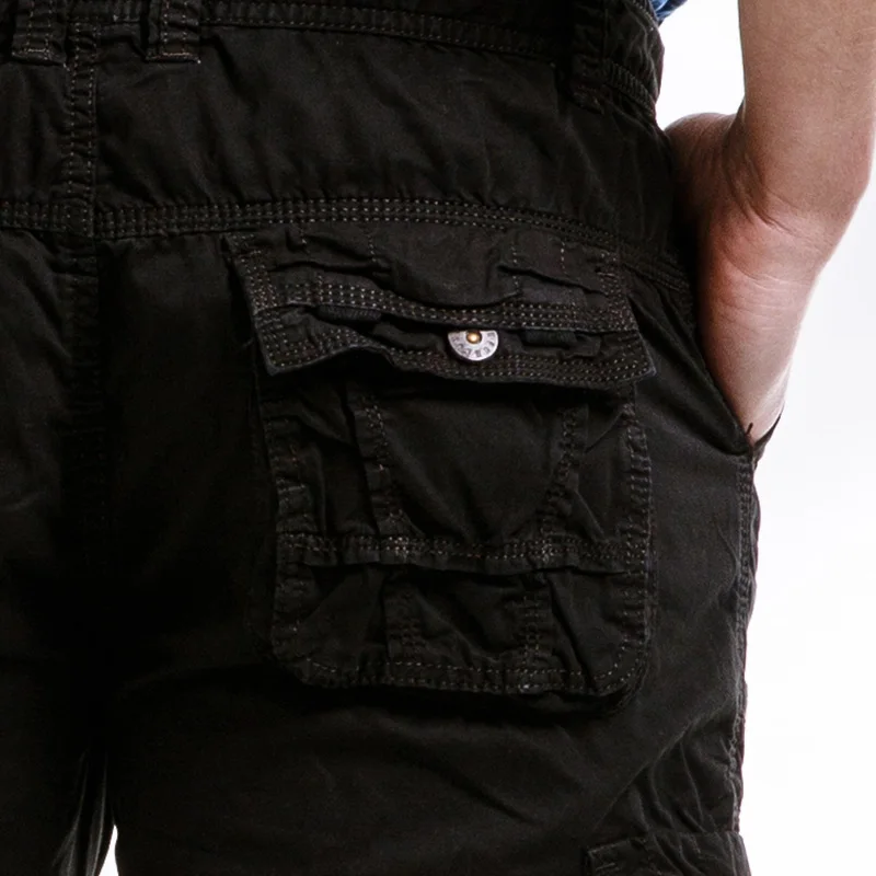 Мужские шорты карго в стиле милитари повседневные пляжные с множеством карманов