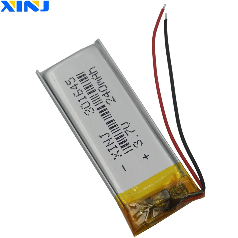 XINJ 3,7 V 240mAh литий-полимерная батарея Li po Liion cell 301645 для DIY электронная книга рекордер ручка вождения рекордер MP4 камера gps
