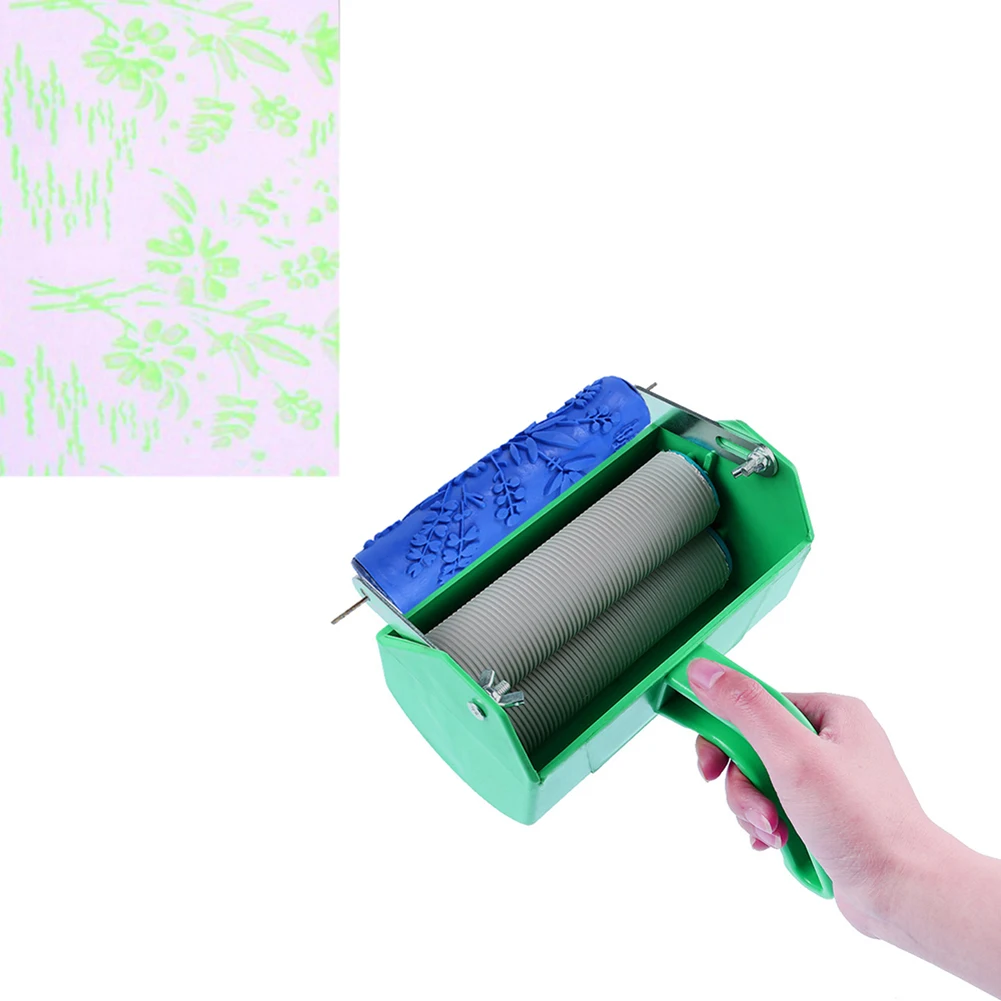NEW Soft Rubber Iron Pattern Painting Rollers Brush Wall Art Decoration Embossing Tool DIY