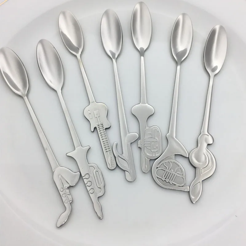 Кофейная ложка из нержавеющей стали музыкальный инструмент Тема креативное