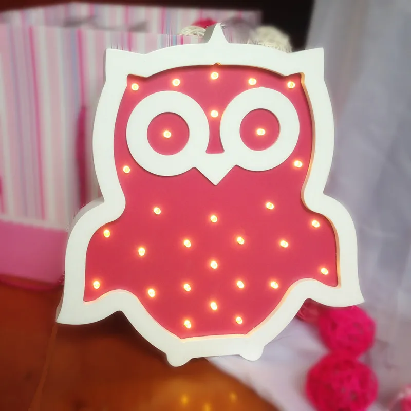 Симпатичная светодиодная деревянная сова подвесной ночник настенный светильник