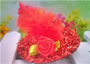 red Новая модная лента с цветами, милые, 5 см, вечерние заколки для волос, праздничная шапка, заколка для волос с мехом, Детские аксессуары для волос для малышей, заколка для волос - Цвет: red