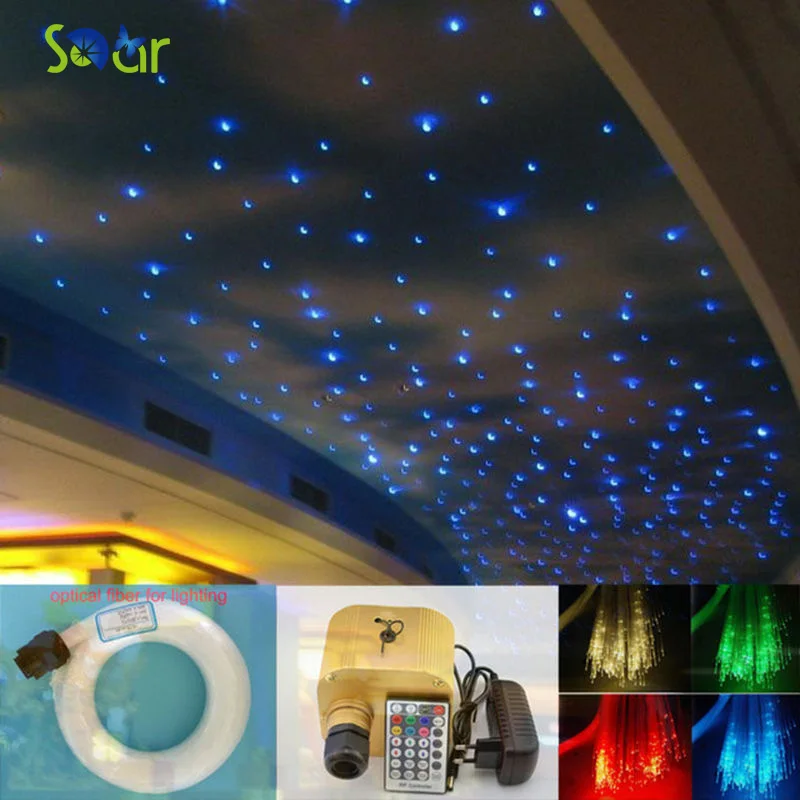 Затемнения 16 Вт RGBW мерцание LED Волокно оптический звезда Потолочные светильники