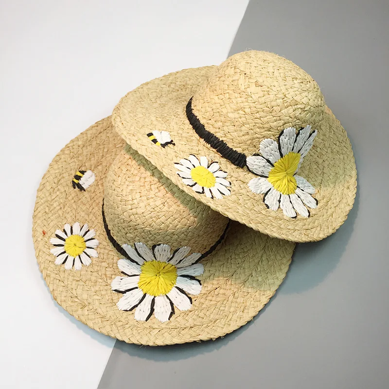 2018 Летняя мода цветочный узор Для женщин солнца Шапки круглый плоский Топ