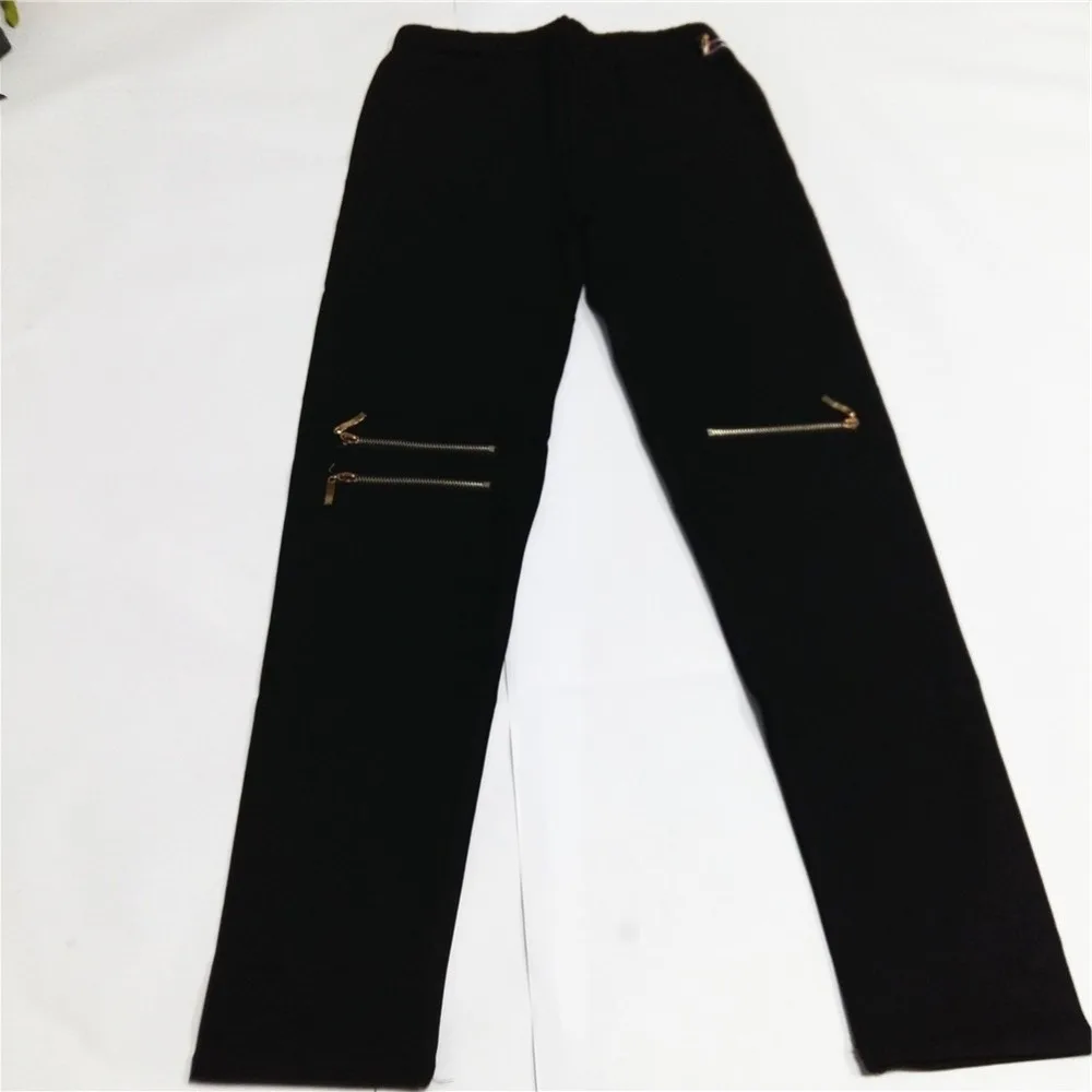Новое поступление Для женщин длинные штаны модные молнии широкую ногу Jogger брюки