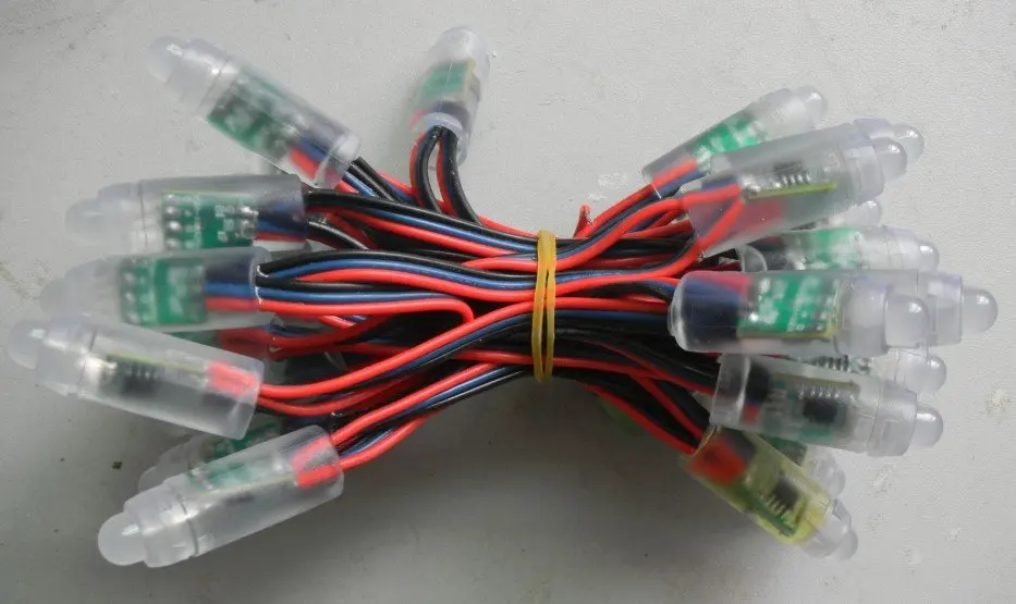 Акция! 12 мм RGB полный светодиодный пиксельный модуль (WS 2811IC) DC5V вход 50 шт. в струне