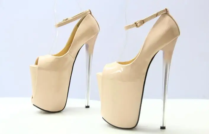 CDTS zapatos mujer Plus34-42 43 пикантные Туфли на высоких каблуках; туфли на высоком каблуке 16/19/22 см, шпильки, обувь на каблуке с пряжкой, обувь на платформе, Ремешок на щиколотке женские свадебные кеды - Цвет: 19cm heels nude
