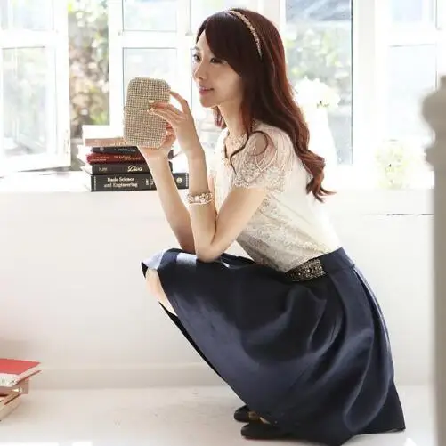 Новинка 2018 Женская белая кружевная блузка с коротким рукавом blusas de rendas branca blous camisa