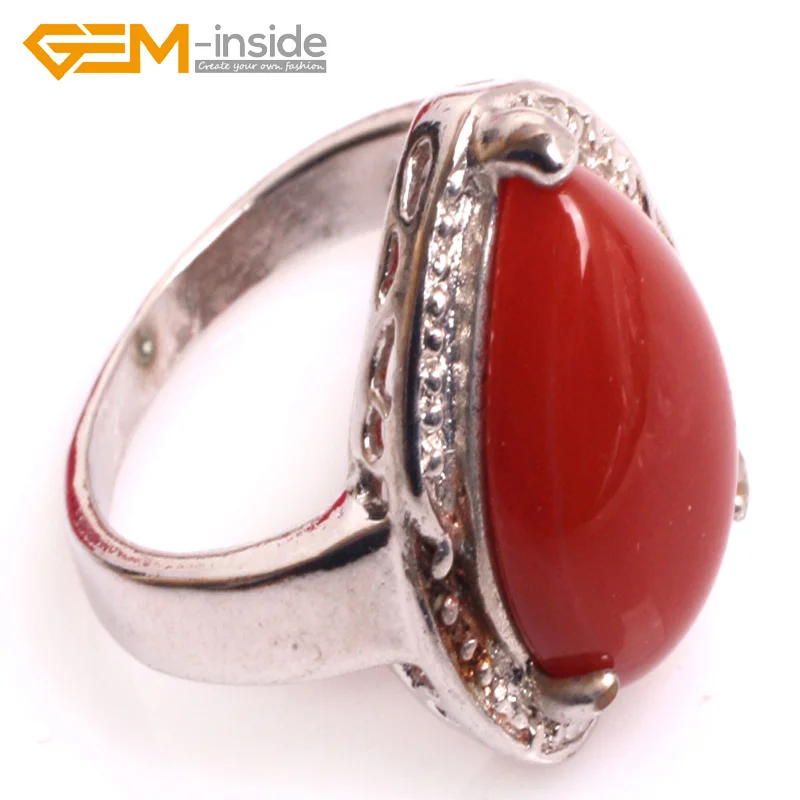 Gem-inside New Fashion Jewelry Oval shape stone Ring High Quality Steel For Men Women Gift 16X18MM Selectable Size | Украшения и