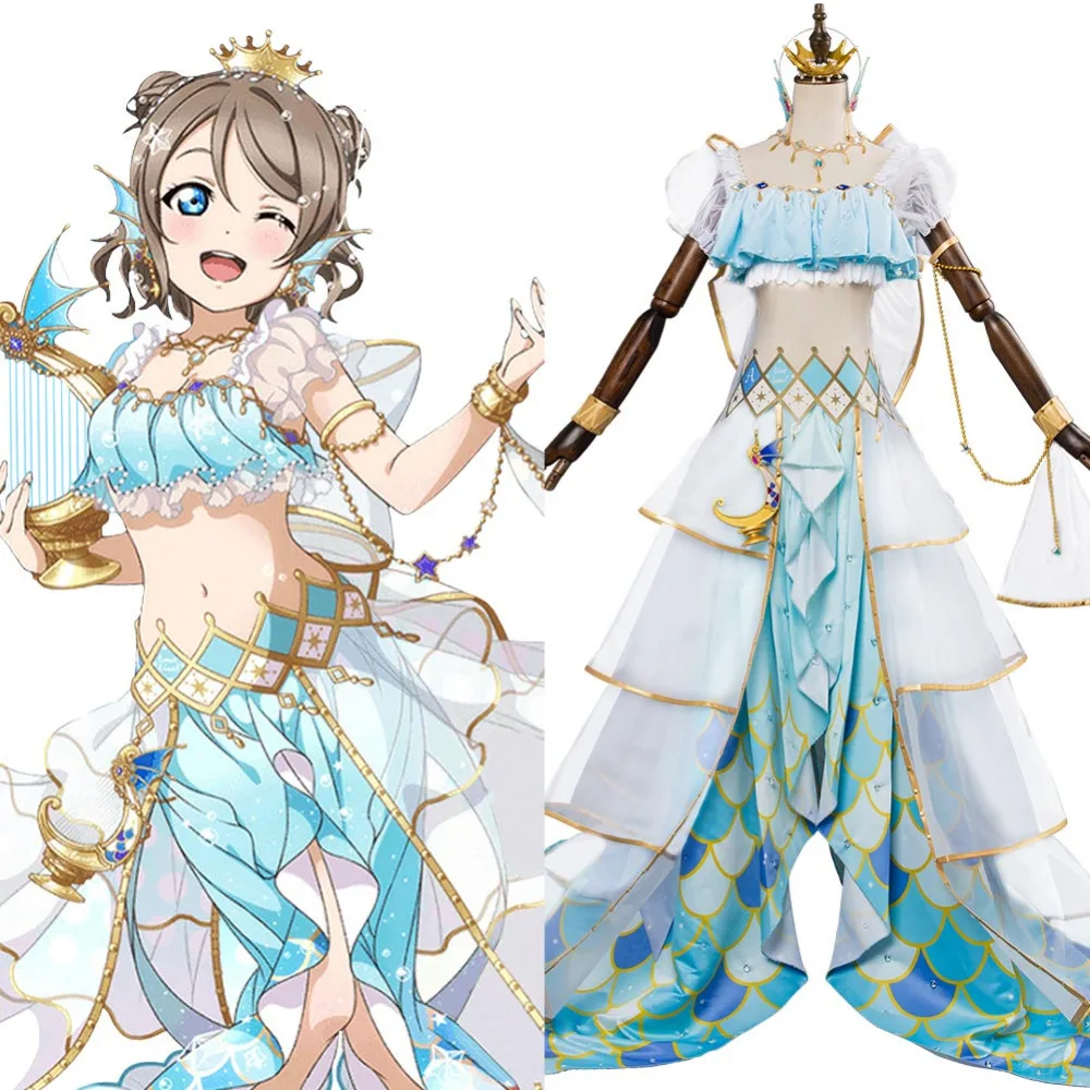 Love Live Watanabe вы косплэй костюм Русалка пробудить Хэллоуин карнавальные костюмы для женщин индивидуальный заказ