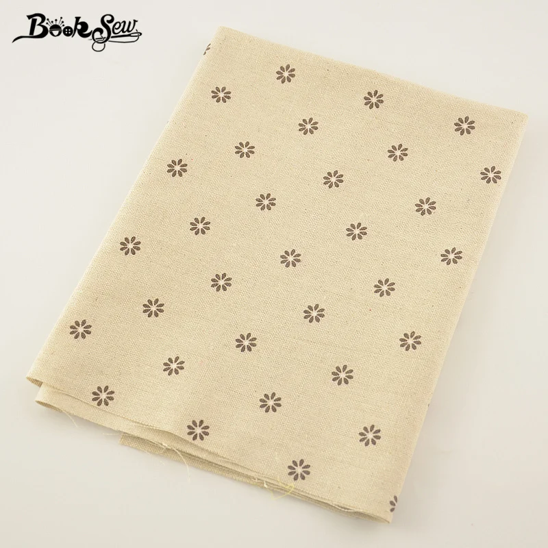 Booksew Sewing Material Tissu Home Textile Tablecloth Pillow Bag Curtain Cushion Zakka Litte Flower Design Cotton Linen Fabric|cotton linen