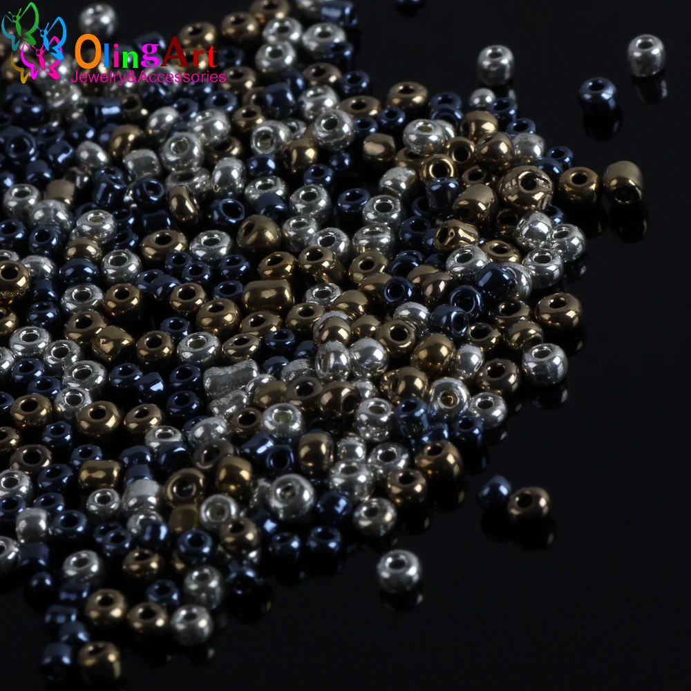OlingArt AAA 2019 4 мм 350 шт. металлические разноцветные стеклянные бусины разделительные