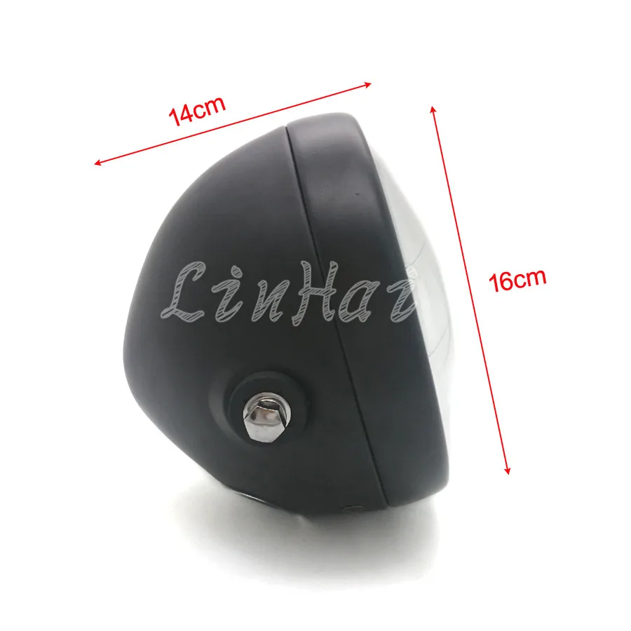 Черная металлическая фара с синим светодиодный Angel Eye для CG GN125 CB200 Chopper Bobber Cafe