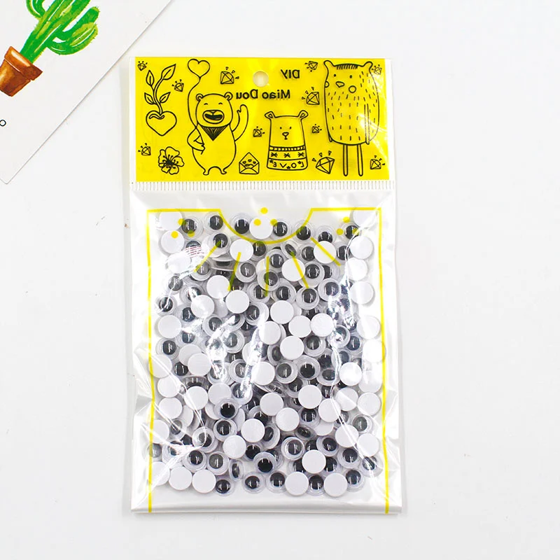 black 0.8cm 200pcs Новые Детские's глина для поделок материалы животного игрушечные глаза 6/8/10/12/14 мм, Фурнитура для бижутерии, черный глаз использованный для Аксессуары для куклы - Цвет: black 0.8cm 200pcs