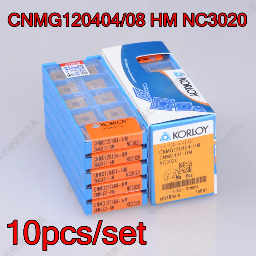 CNMG120404 CNMG120408 HM NC3020 10 шт./компл. KORLOY карбидная вставка обработка: сталь бесплатная