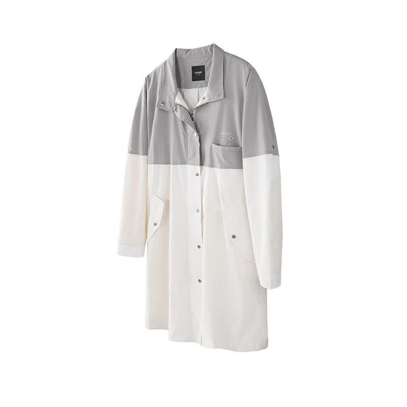 VIISHOW Тренч длинное пальто для мужчин Брендовое Мужское лоскутное Abrigo Hombre 2019 Новые