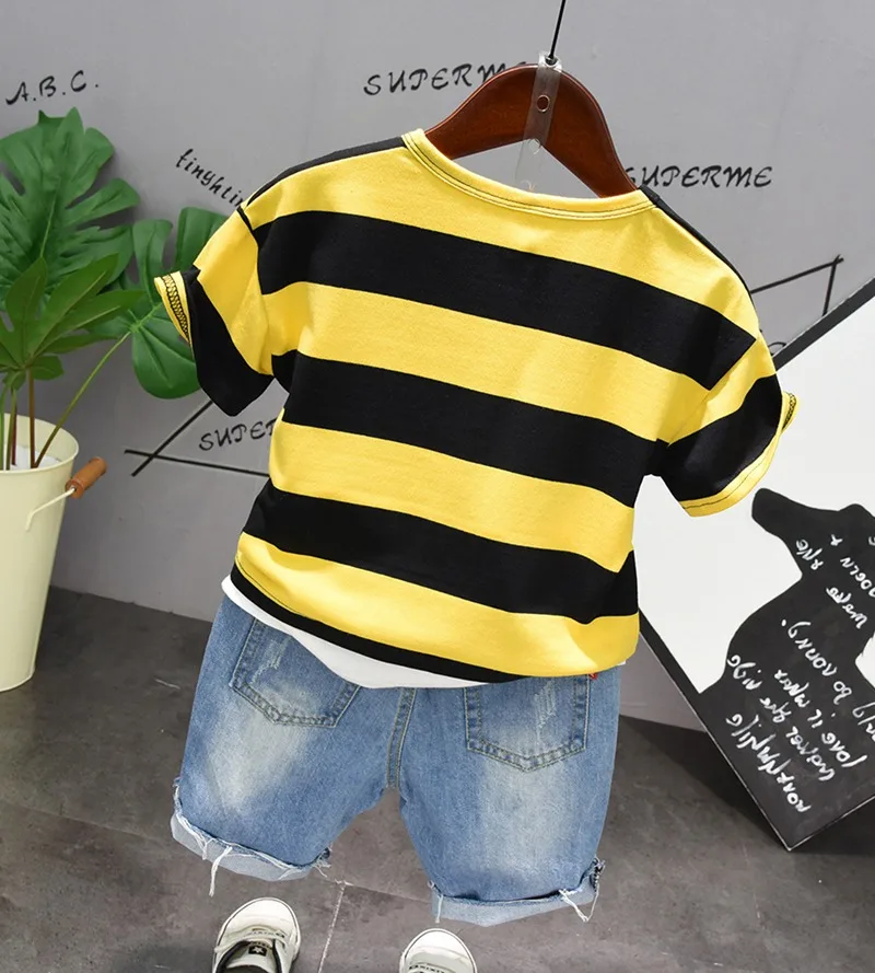 Коллекция 2019 года летняя детская модная повседневная футболка с короткими