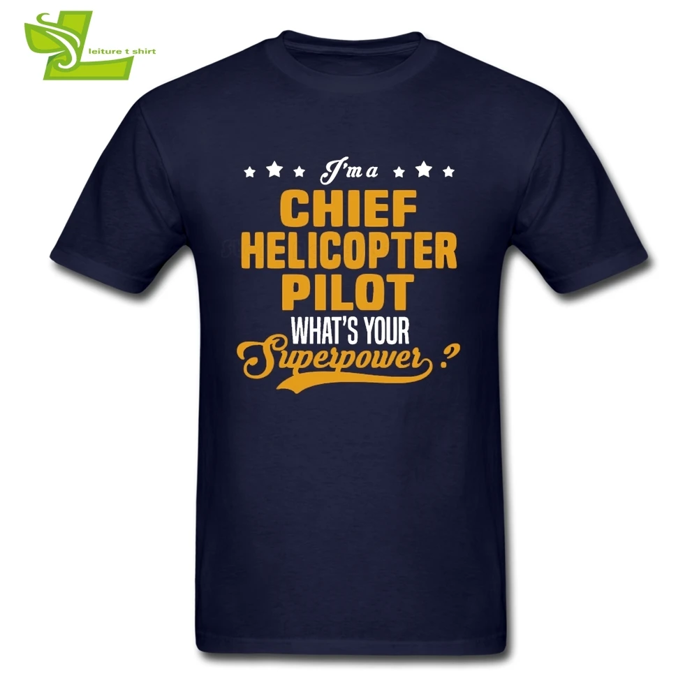 Chief Helicopter Pilot T Shirt Men's Summer 100% Cotton Cheap Tee Male Newest Big Tops Popular Loose Dad | Мужская одежда