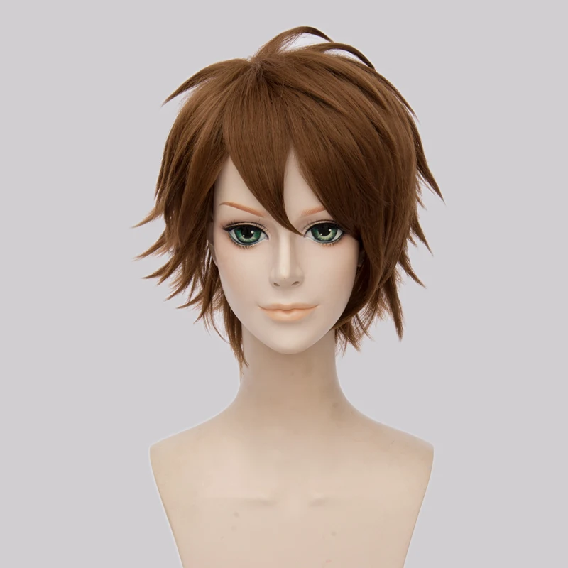 IDOLiSH7 Tsunashi Ryunosuke короткий стилизованный слоистый коричневый модный костюм вечерние косплей парик аниме волосы+ парик шапка