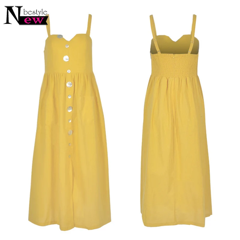 

Casual Vintage Sundress 2019 Summer Dress Women Boho Sexy Dress Midi Button Backless Polka Dot Striped Floral Beach Dress Female