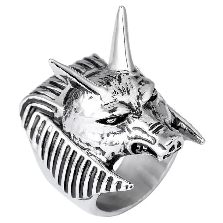 Титановое кольцо из нержавеющей стали с головой волка для мужчин крутой панк