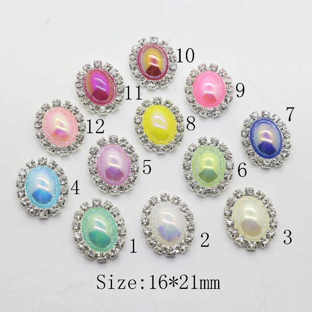 Новые овальные 16*21 мм яркие жемчужные пуговицы для украшения свадебных