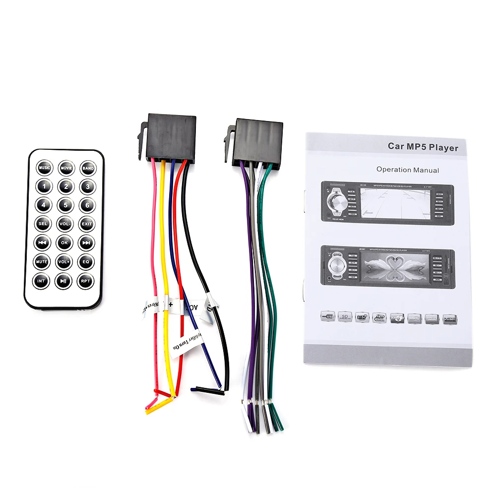 MP5 плеер автомобильный с ЖК дисплеем 4 1 дюйма FM USB SD AUX поддержка камеры заднего