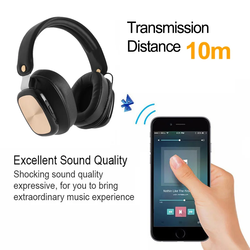 Fashion Bluetooth Headphone Wireless Sport Aptx Headset with 25 Hours Playing Time for IPhone Xiaomi Huawei Support 32G TF Card