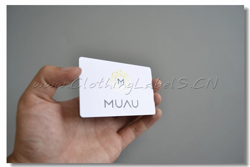 

white PVC card, plastic business card with gold color stamping, plastic card, frosted effect