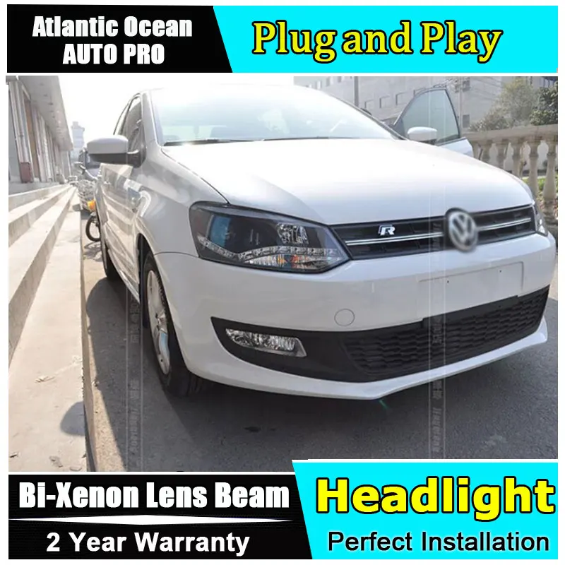Фары для vw polo светодиодные фары с ангельскими глазами биксеноновые линзы POLO