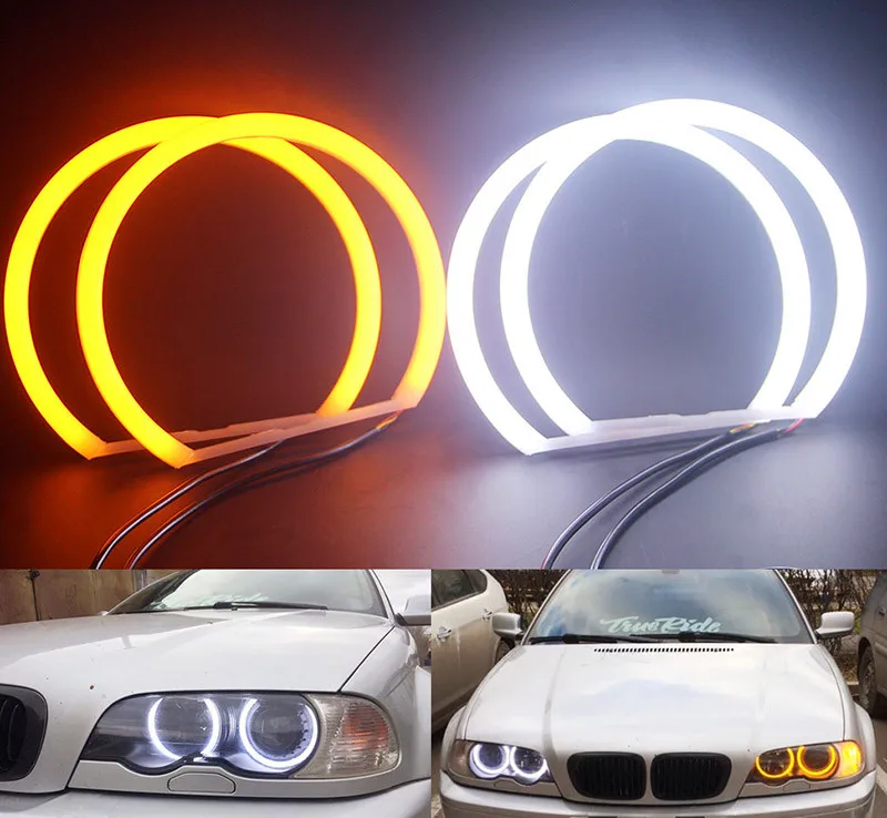 Двухцветные хлопковые фары с ангельскими глазками для BMW E36 E38 E39 E46 3 серии