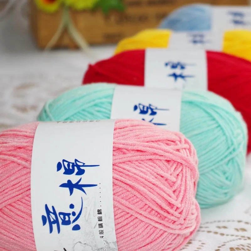 250g/lot High Quality Yarn For Knitting Natural Cotton Knit Crochet Eco-Friendly Dyed Organic Baby Wool Para Tejer Lana | Дом и сад