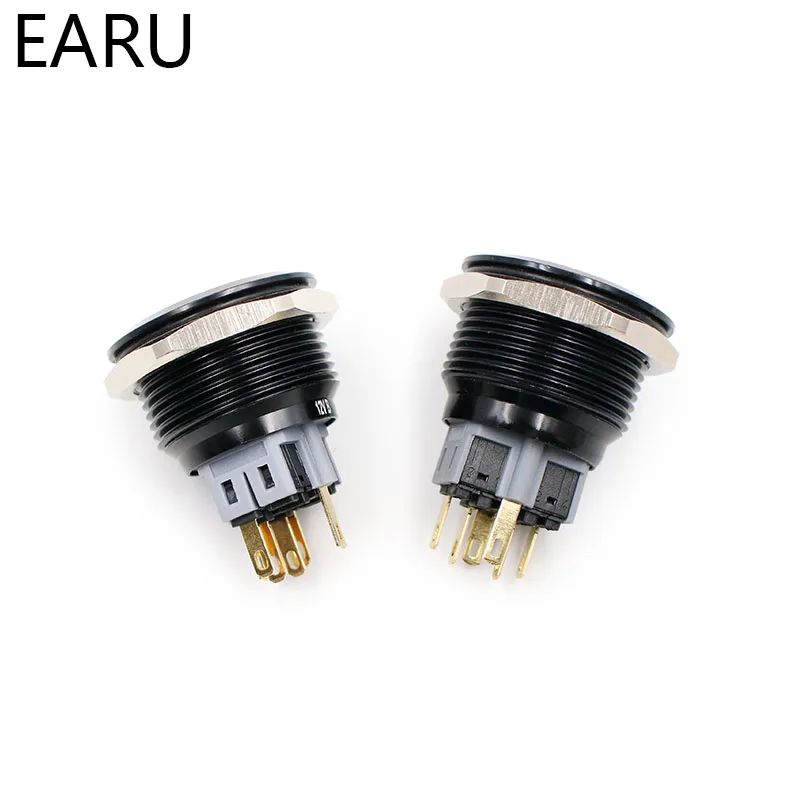 Алюминиевый металлический кнопочный переключатель 28 мм плоское кольцо Круглый