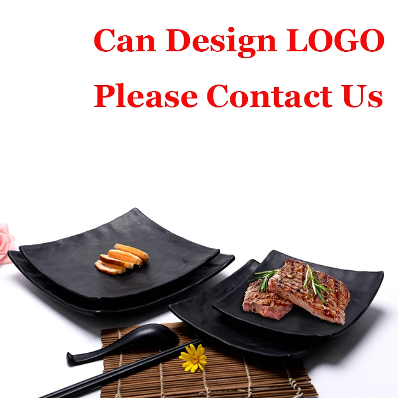 120 шт оптом японские небьющиеся черные меламиновые тарелки пластиковые суши