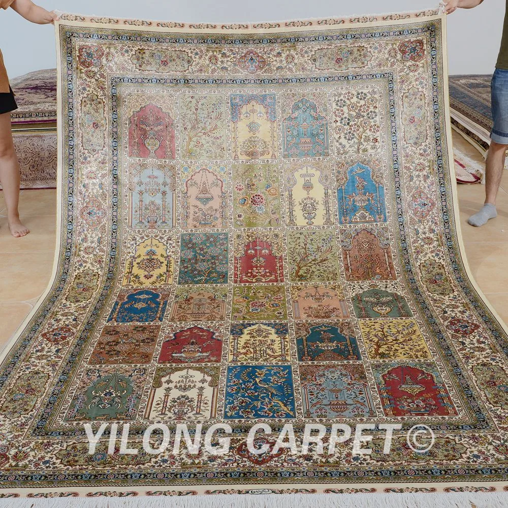 Yilong 6 'x 9' Садовый ковер ручной работы четырехсезонный Дизайнерский (QZT27A6x9)|rug