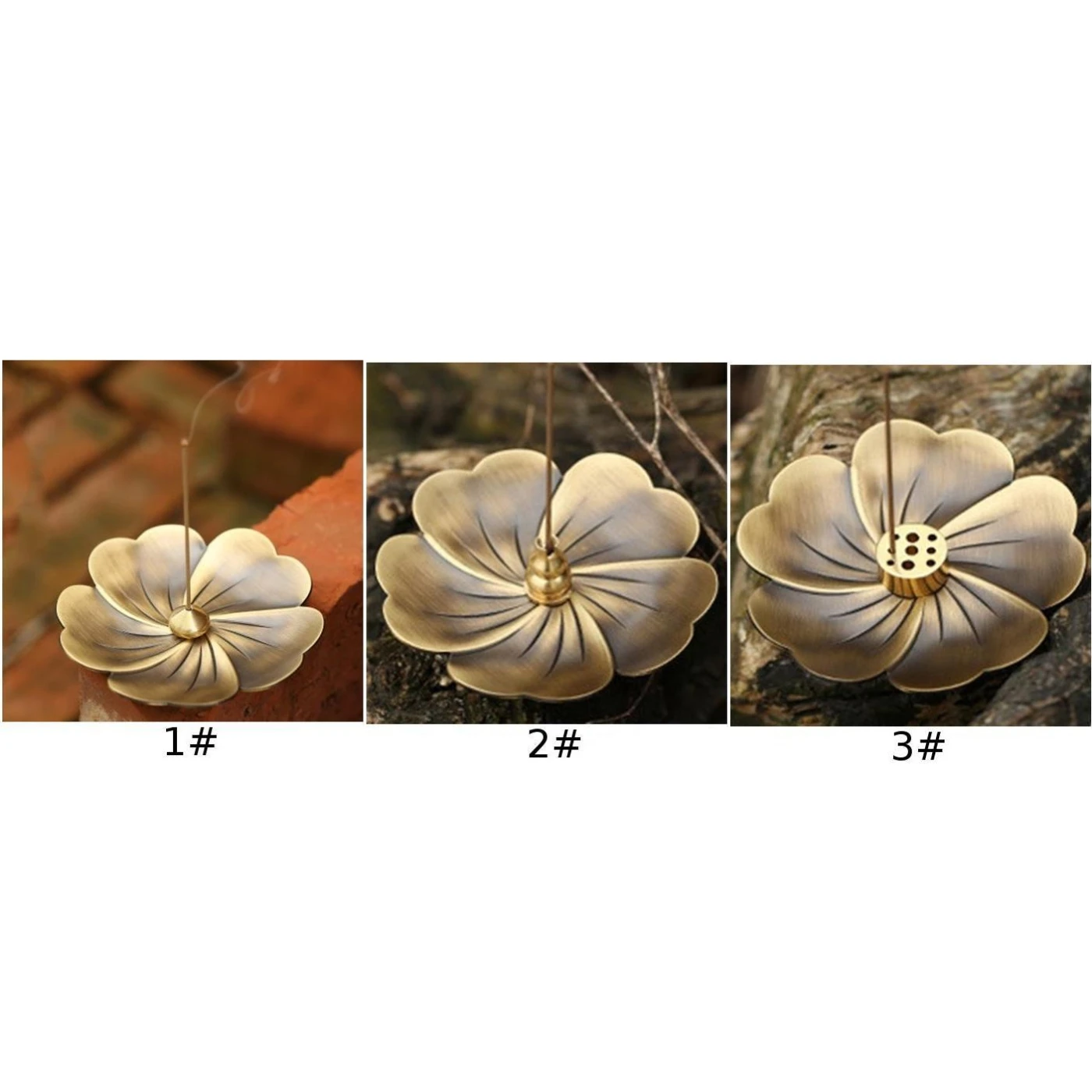 Офисная горелка для благовоний Отель Ресторан Имитация меди цветок