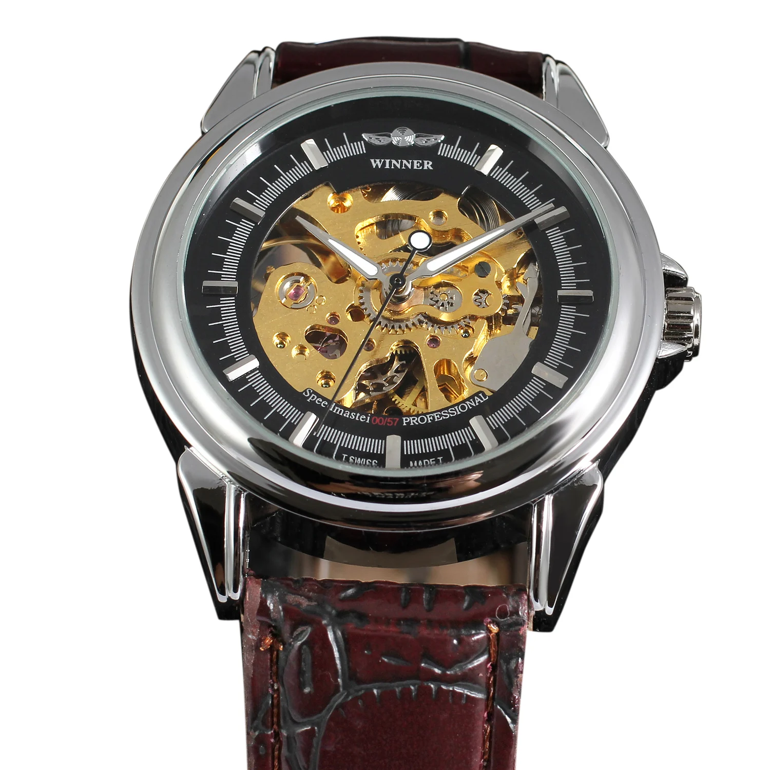 2019 Топ Брендовые мужские часы роскошные механические часы-Скелетон черного