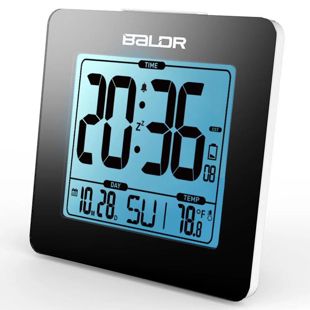 

Baldr Digital Alarm Clock Thermometer LCD Backlight Calendar Indoor Temperature Meter Watch Desk Snooze Timer Kids Table Clock