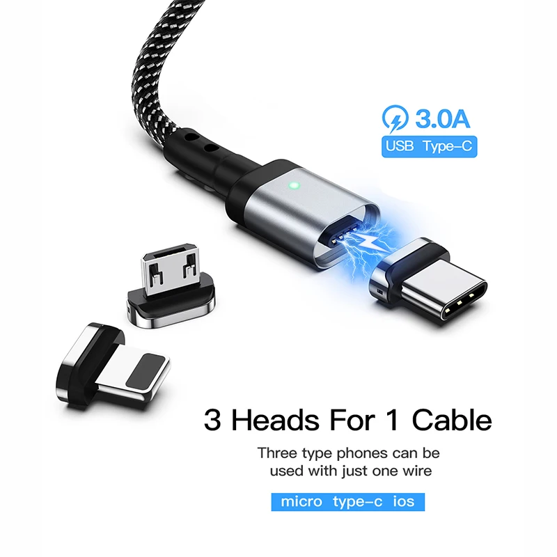 Suntaiho Магнитный кабель Micro usb Тип C магнитная зарядка провод для зарядки Быстрая
