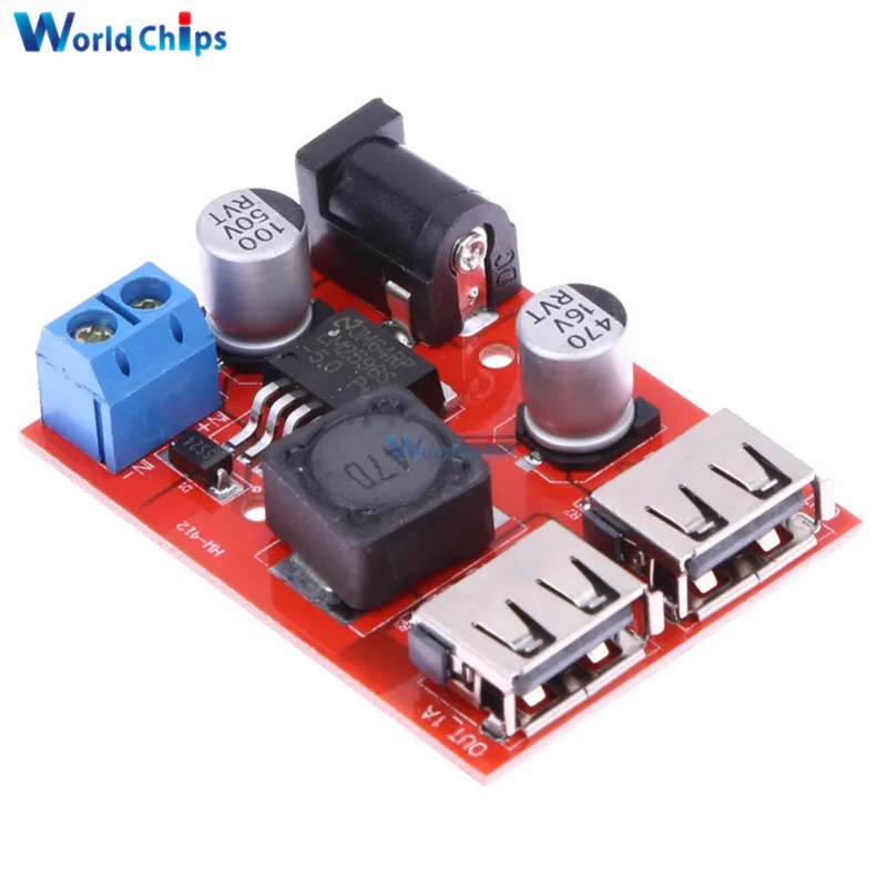 LM2596 LM2596S двойной USB преобразователь 9 В 12 24 36 до 5 3 А понижающий плата автомобильное