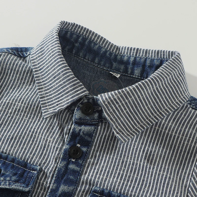 Kimocat/комбинезон для маленьких мальчиков с короткими рукавами в Вертикальную